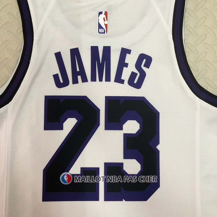 Maillot Los Angeles Lakers LeBron James NO 23 Ville 2022-23 Blanc